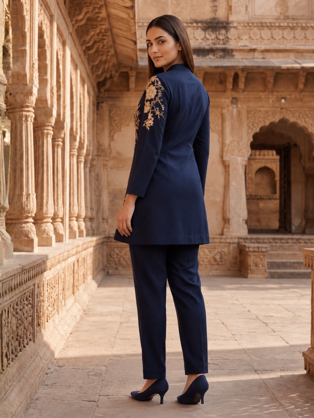 Gaur berry embroidery cotton co-ord set