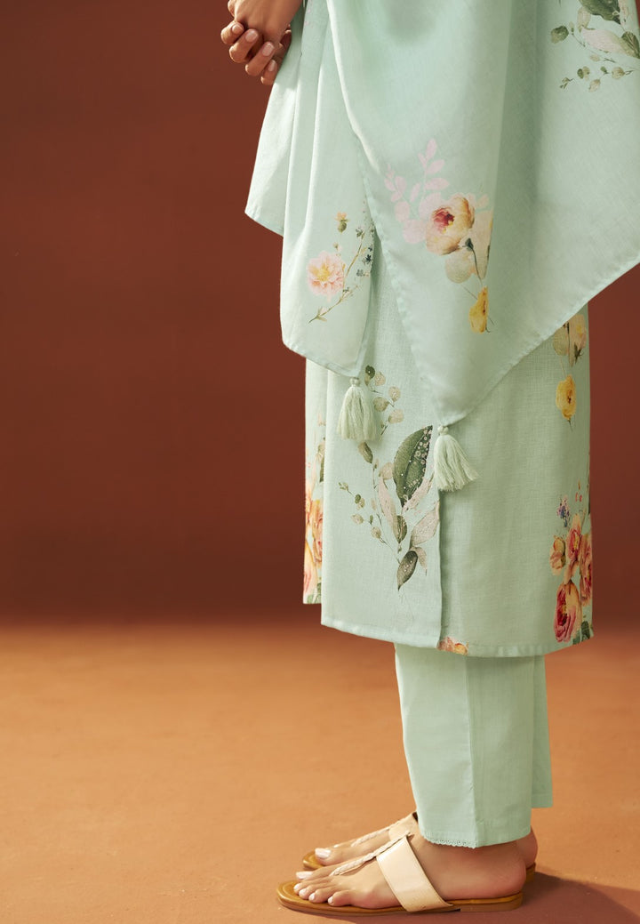 Itrh kelly printed cotton linen suit set