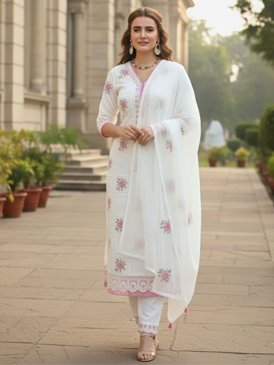 Sargam Angel Embroidery Cotton Suit Set
