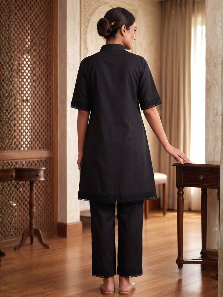 Bodhi Ebony Embroidered Cotton Co-ord Set