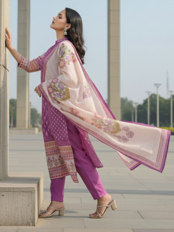 Shanti Orchid Printed Suit Set