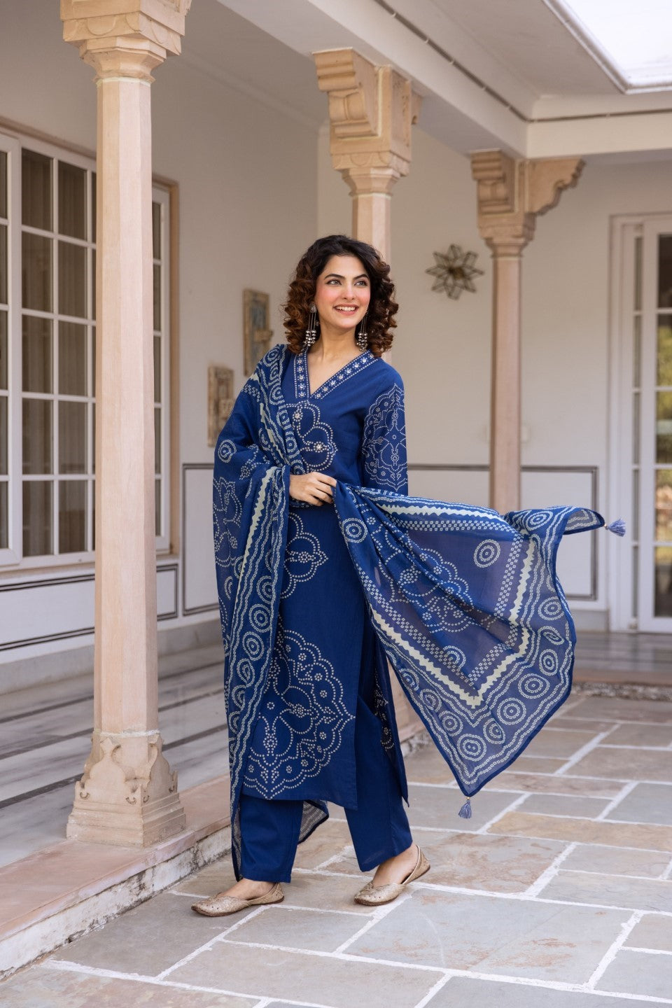 Karen space printed cotton suit set