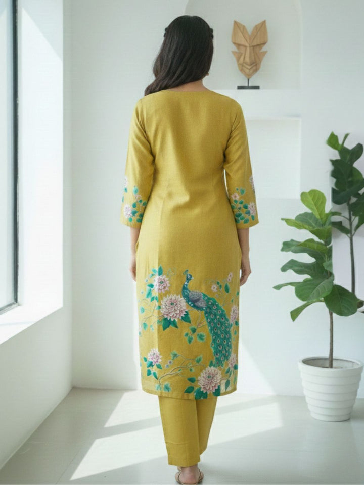 Reet Gold Printed Work Suit Set