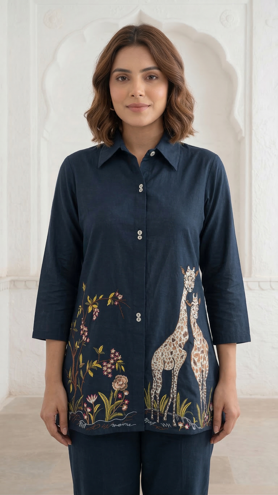 Gaur azure embroidery cotton co-ord set