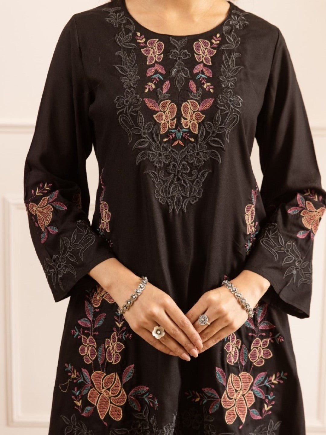 Karen irium embroidery cotton co-ord set