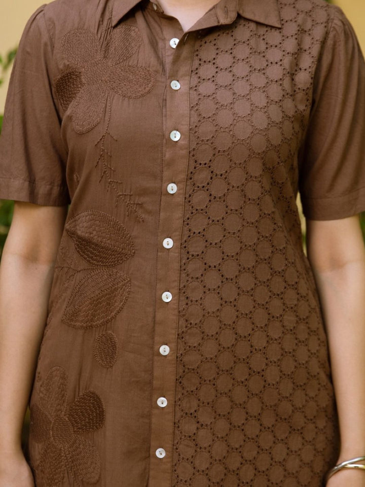 Ravya peanut embroidery cotton dress