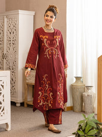 Karen merlot cotton kurta pant set