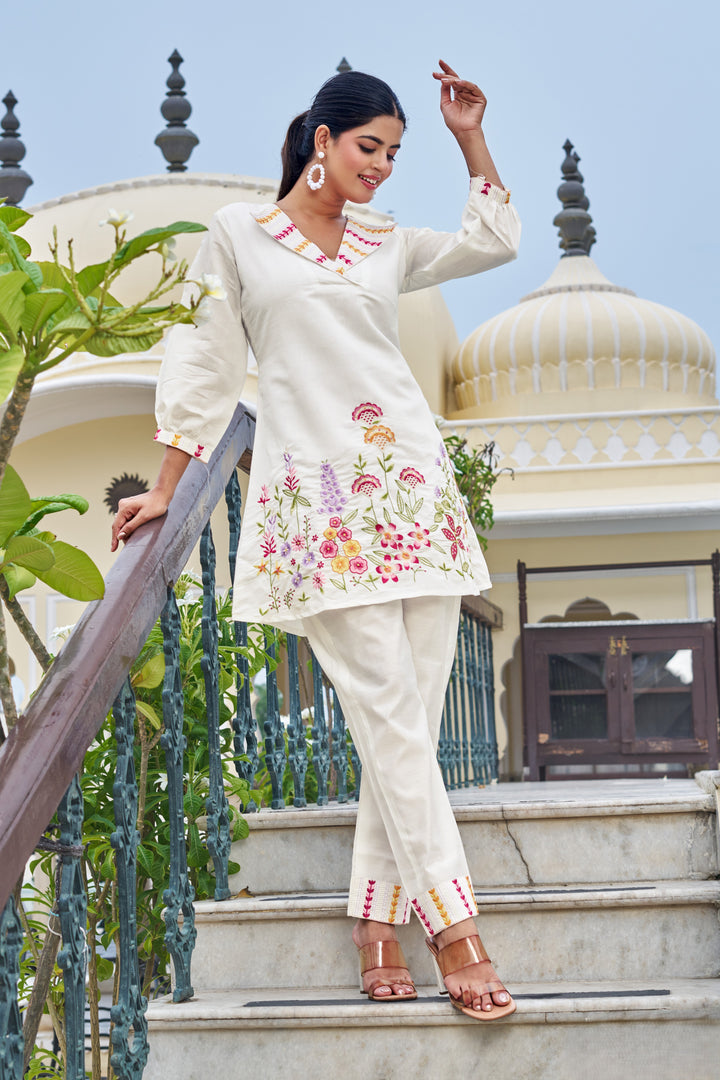 Darika slate embroidery co-ord set