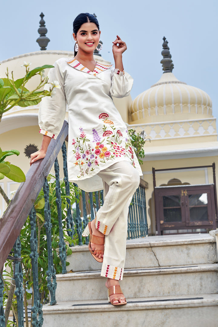 Darika slate embroidery co-ord set