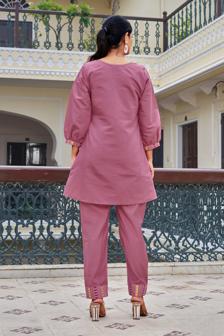 Darika cherry embroidery co-ord set