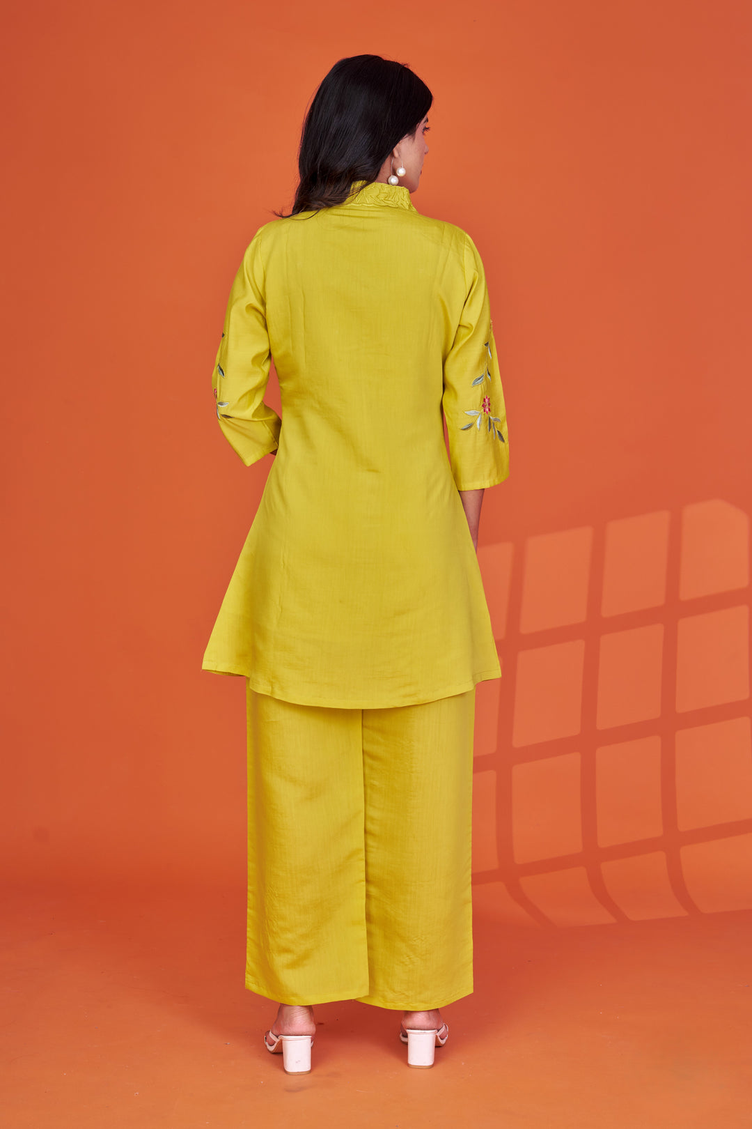 Darika Canary Embroidery Co-ord Set