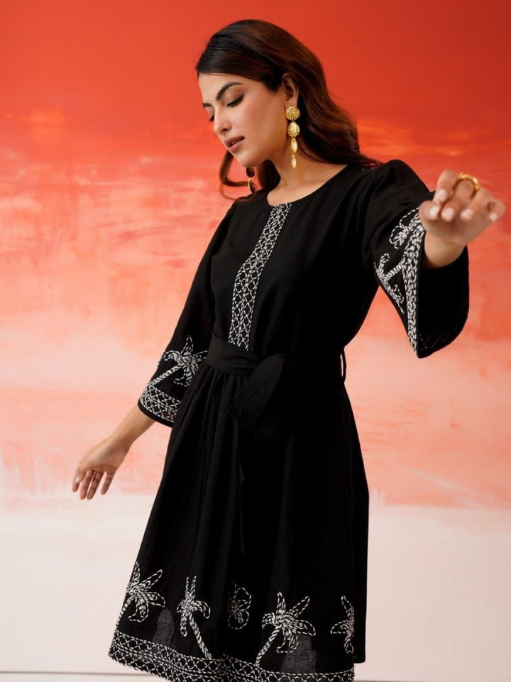 Tatva anchor embroidery cotton dress