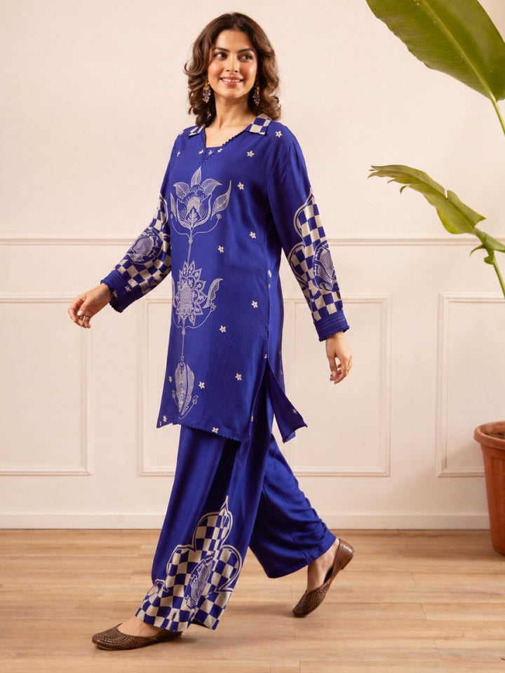 Kashvi Azure Cotton Kurta Pant Set
