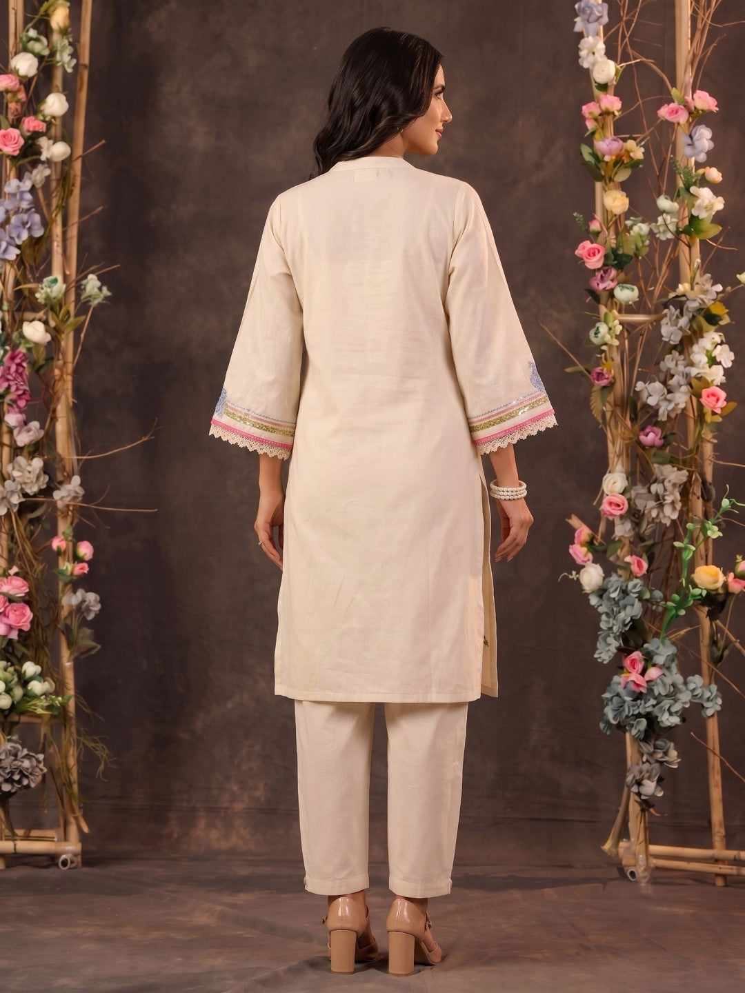Dagdai Angel embroidery cotton co-ord set