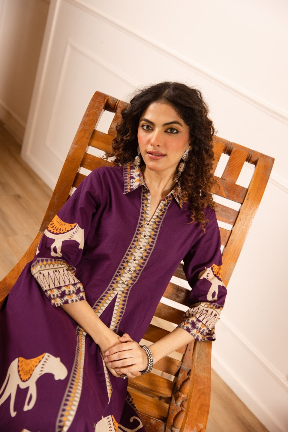 Karen aztec printed cotton kurta pant set