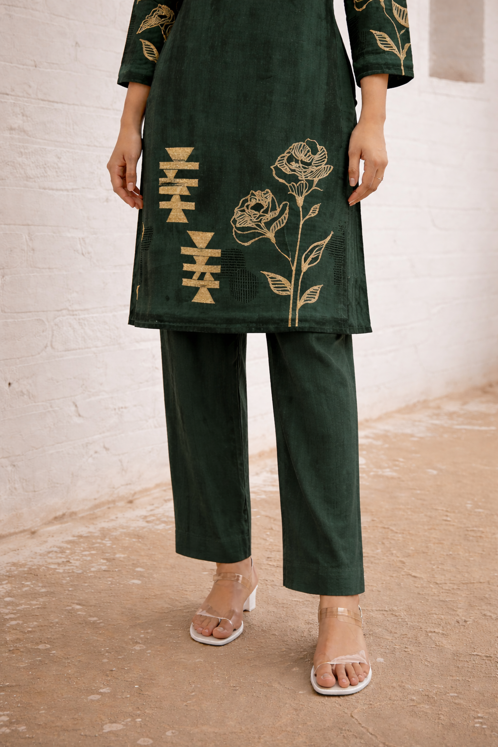 Swades moss cotton Kurta pant set