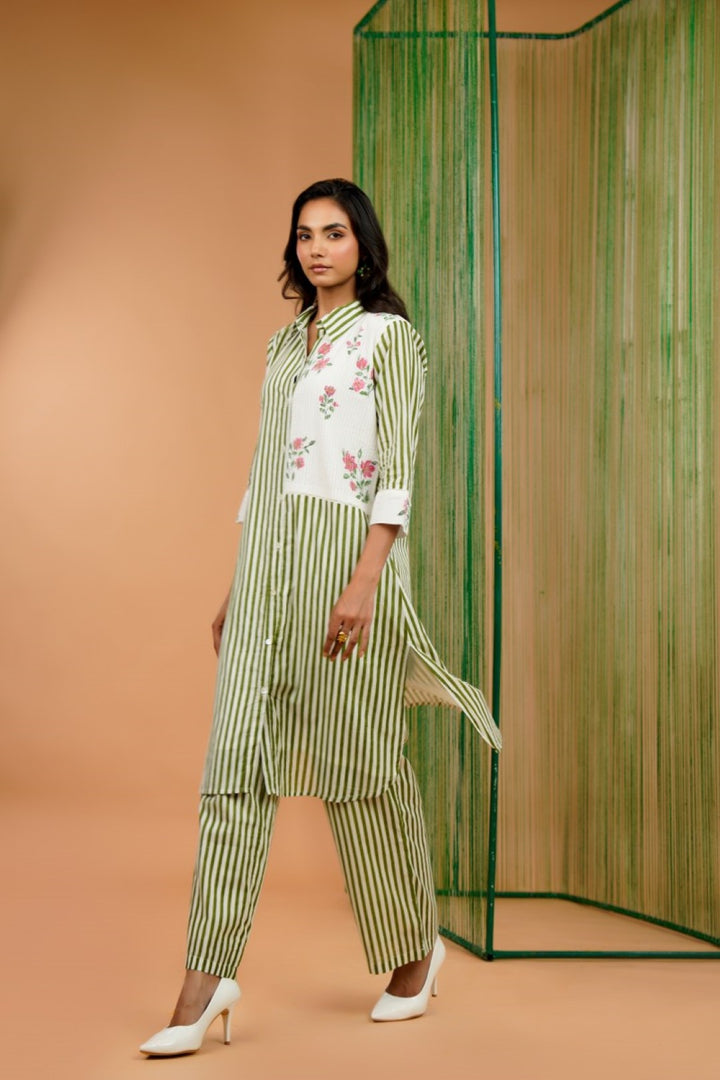 Tatva slime Stripes cotton co-ord set