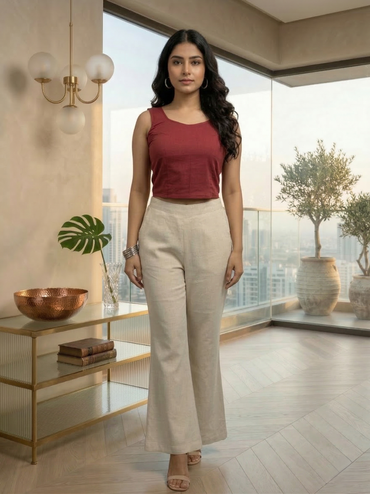 Drona pearl embroidery cotton 3 pc co-ord set