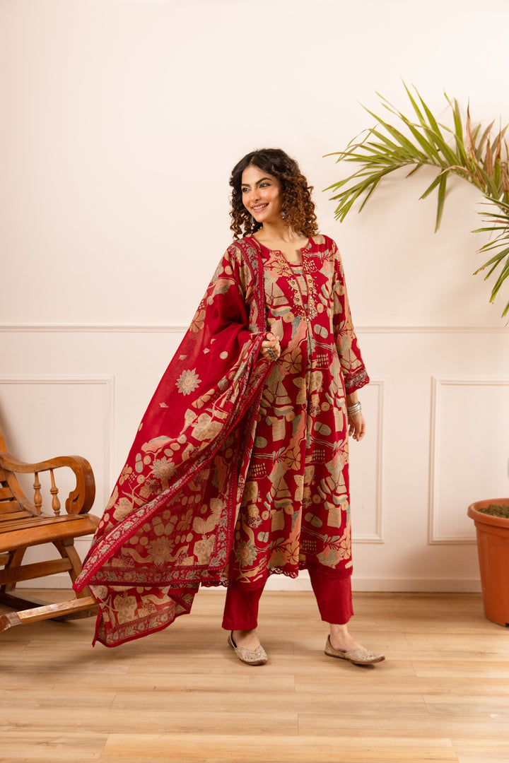 Karen barn printed cotton suit set