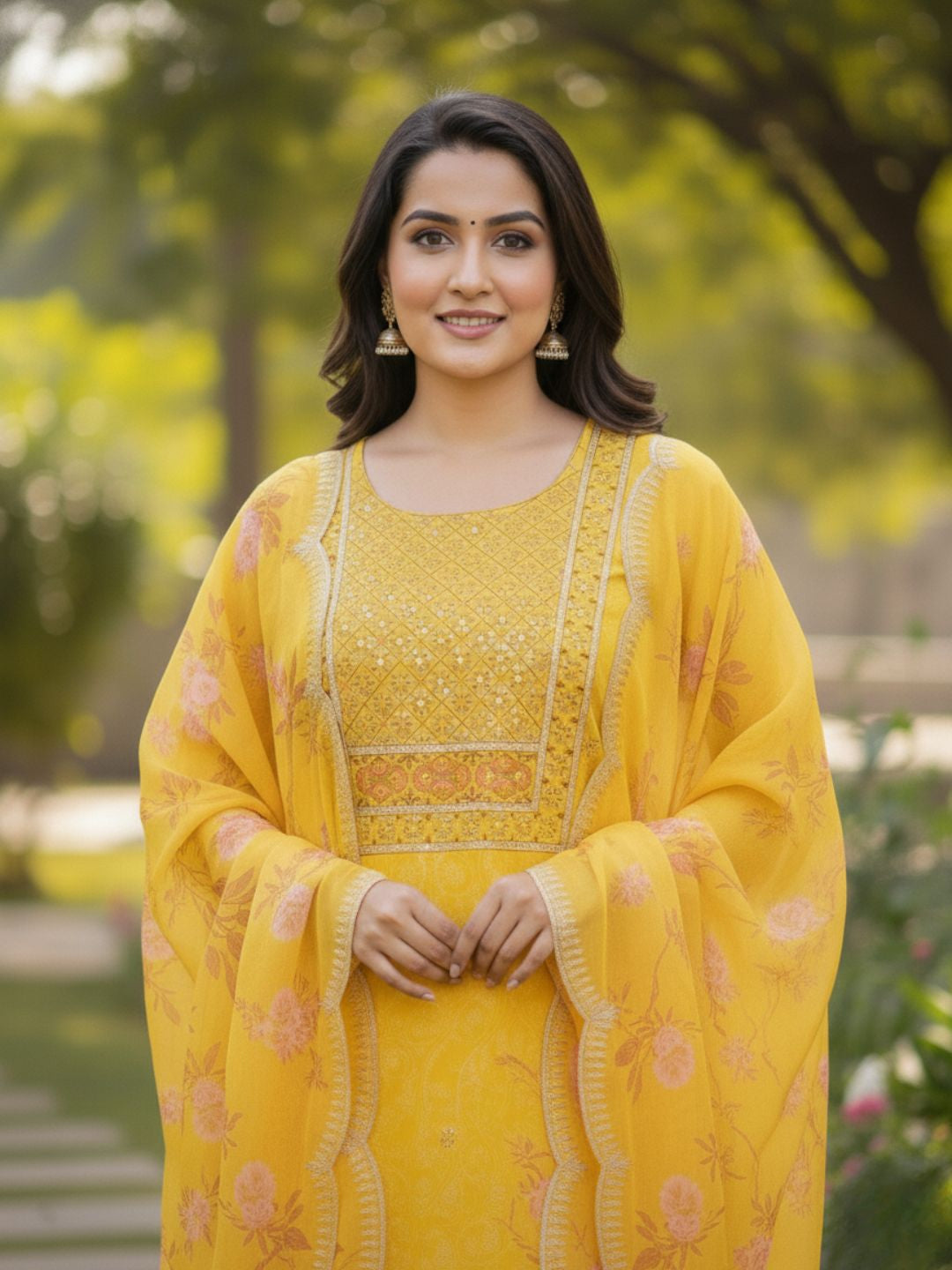 Gunjan Sunflower Cotton Suit Set