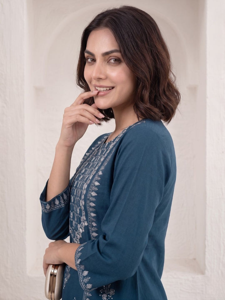 Nabha Azure Printed Kurti