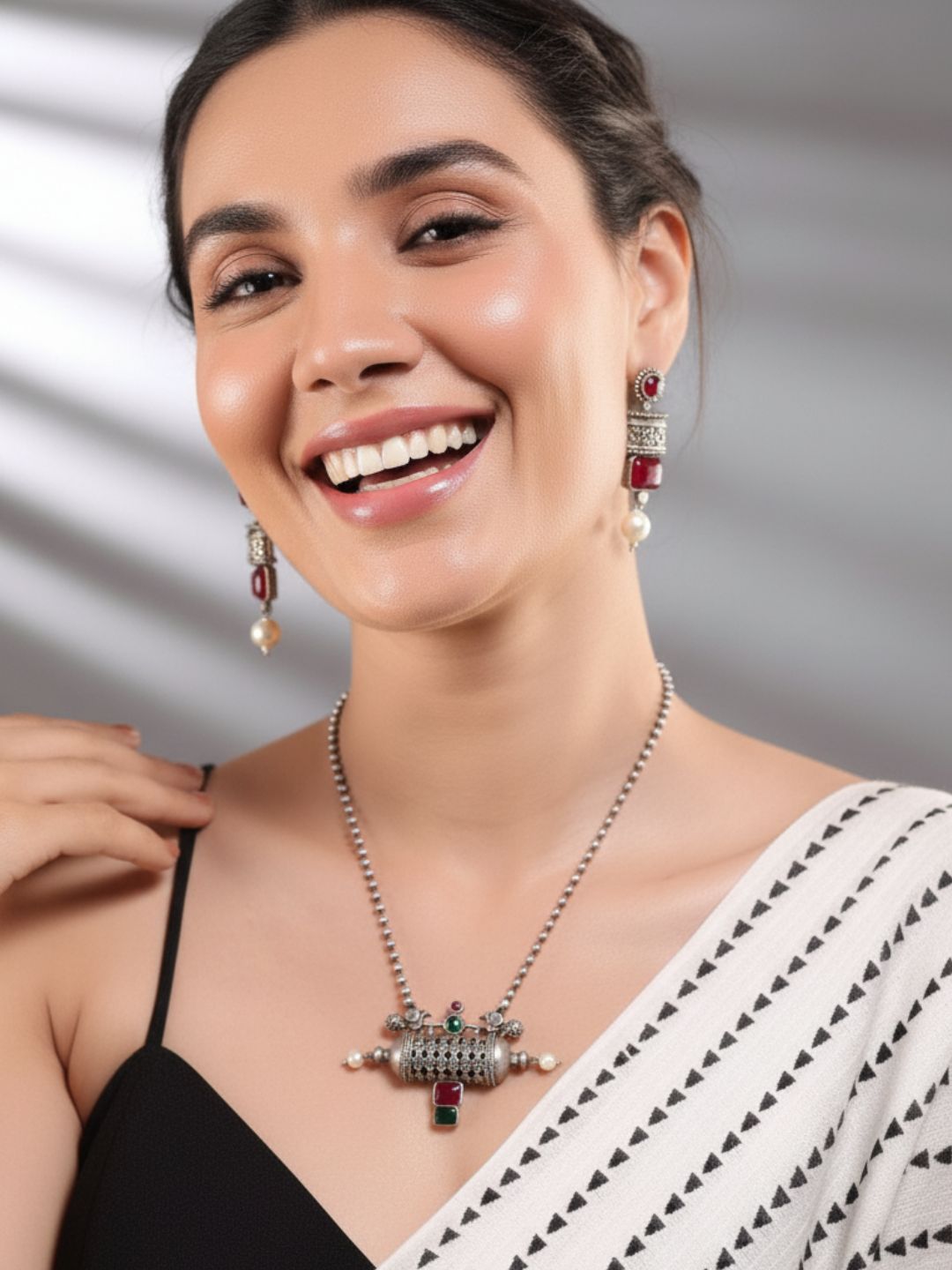 Antara Oxidised necklace set