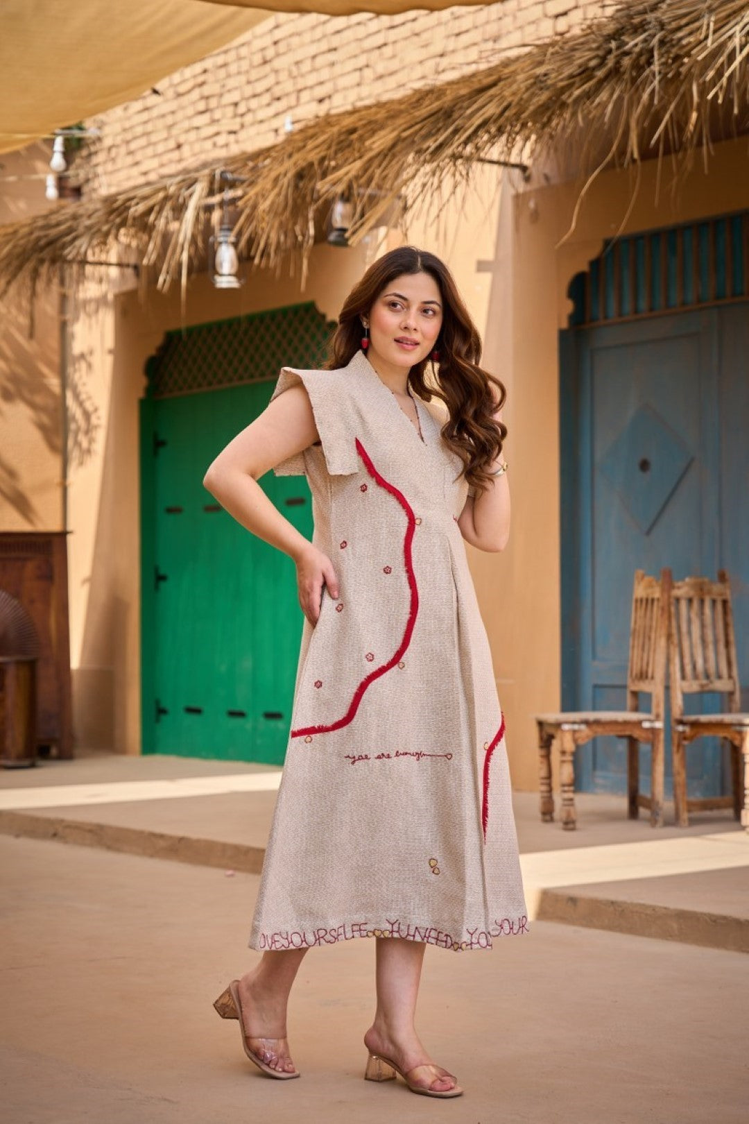 Tatva bisque cotton Dress