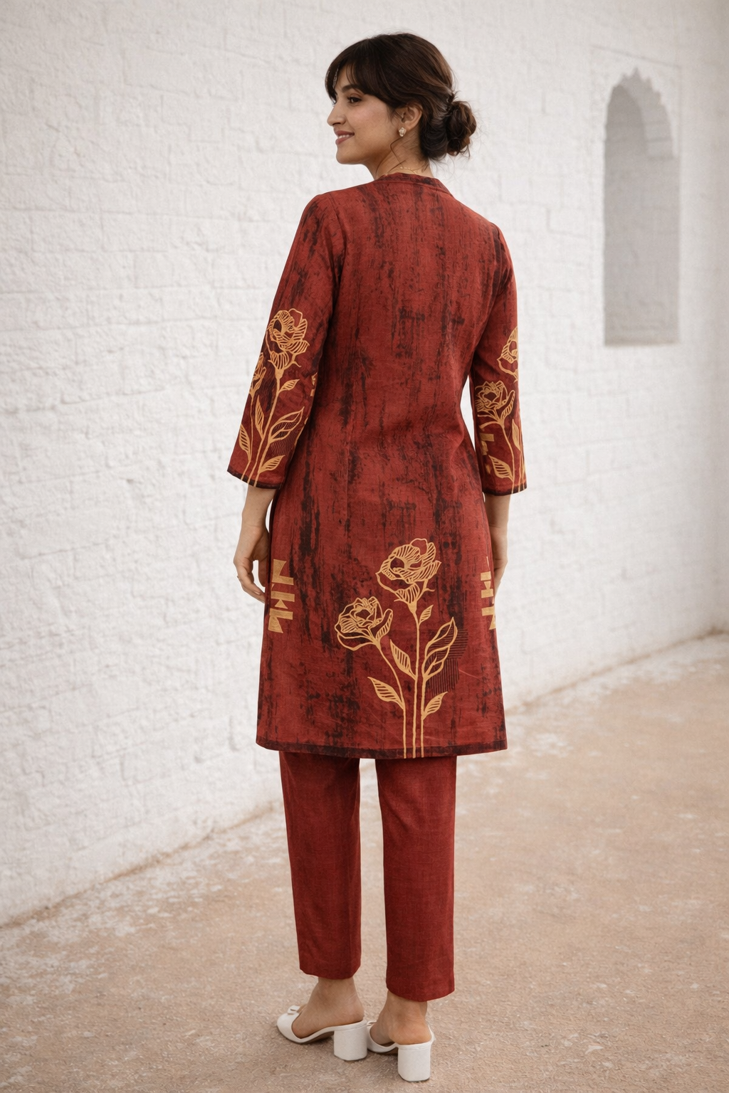 Swades Tangerine cotton co-ord set