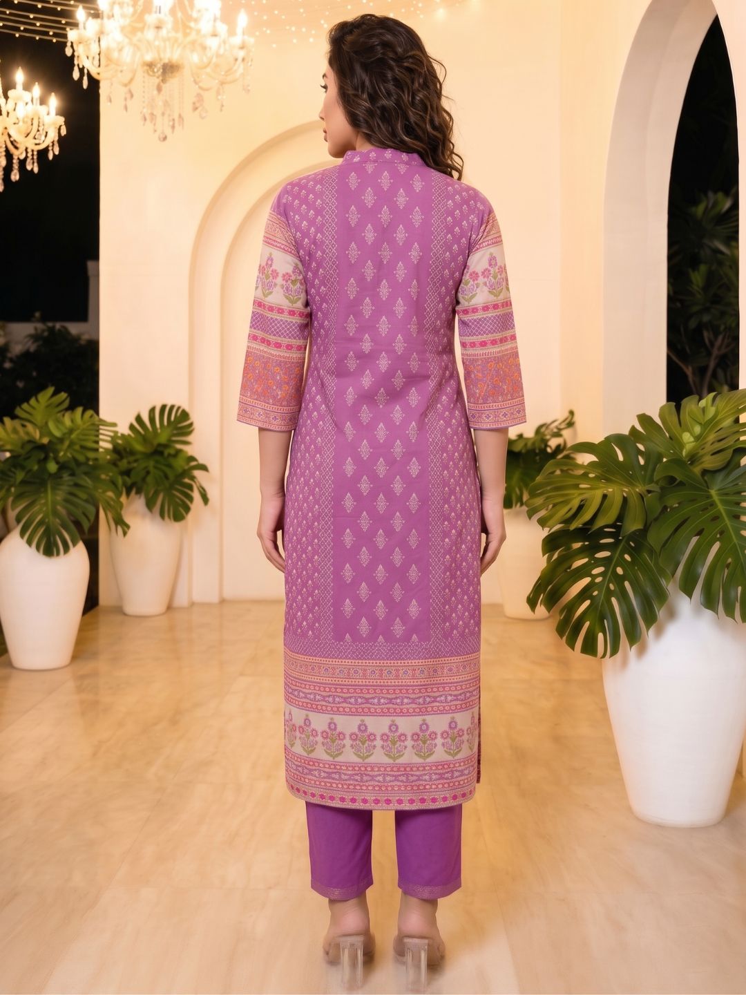 Shanti Orchid Printed Suit Set
