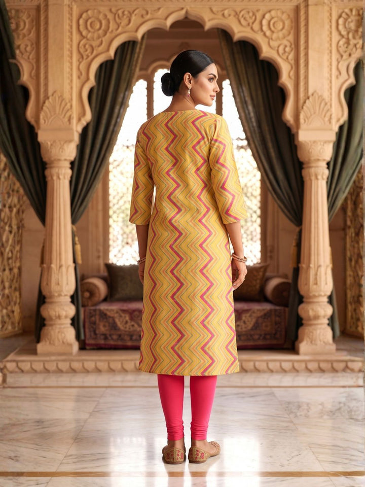 Palki Apricot Printed Work Kurta