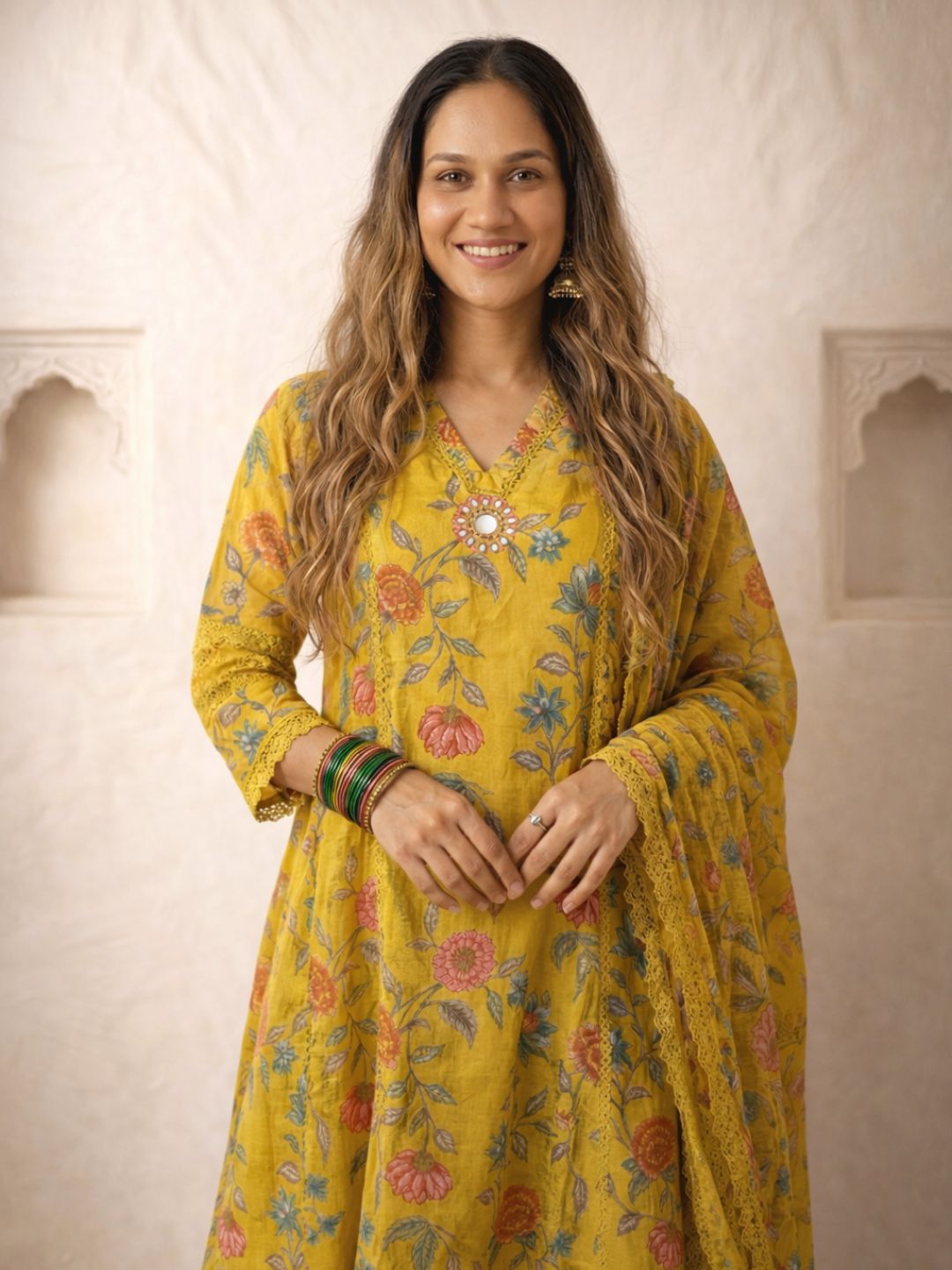 Benisha amber cotton printed suit set