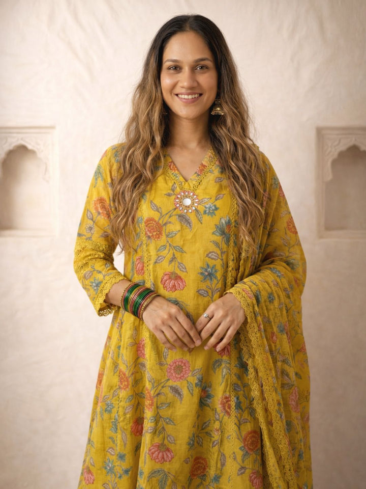 Benisha amber cotton printed suit set