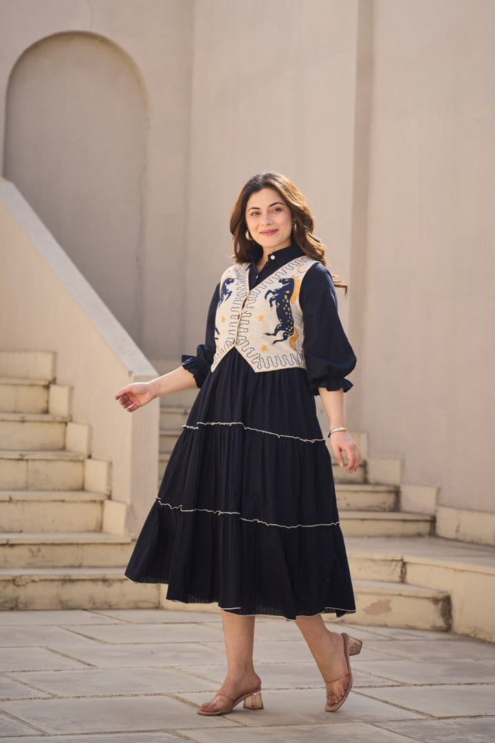Tatva prussian jacket cotton dress