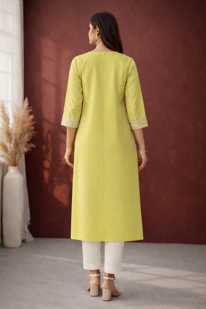 Chandri Mint Embroidered Kurti