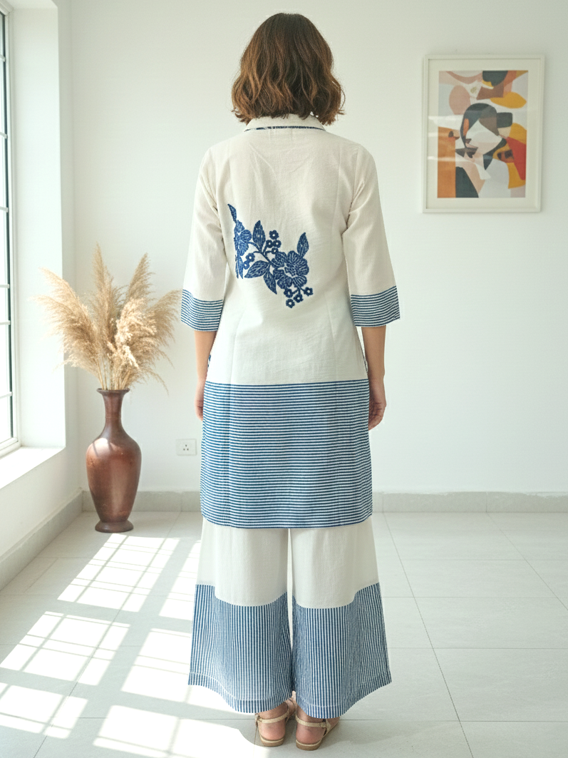 Reet Stripes Embroidered Co-ord Set