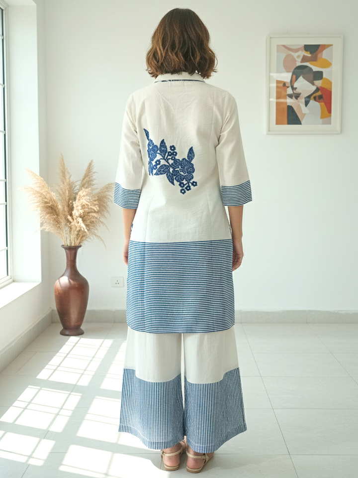 Reet Stripes Embroidered Co-ord Set