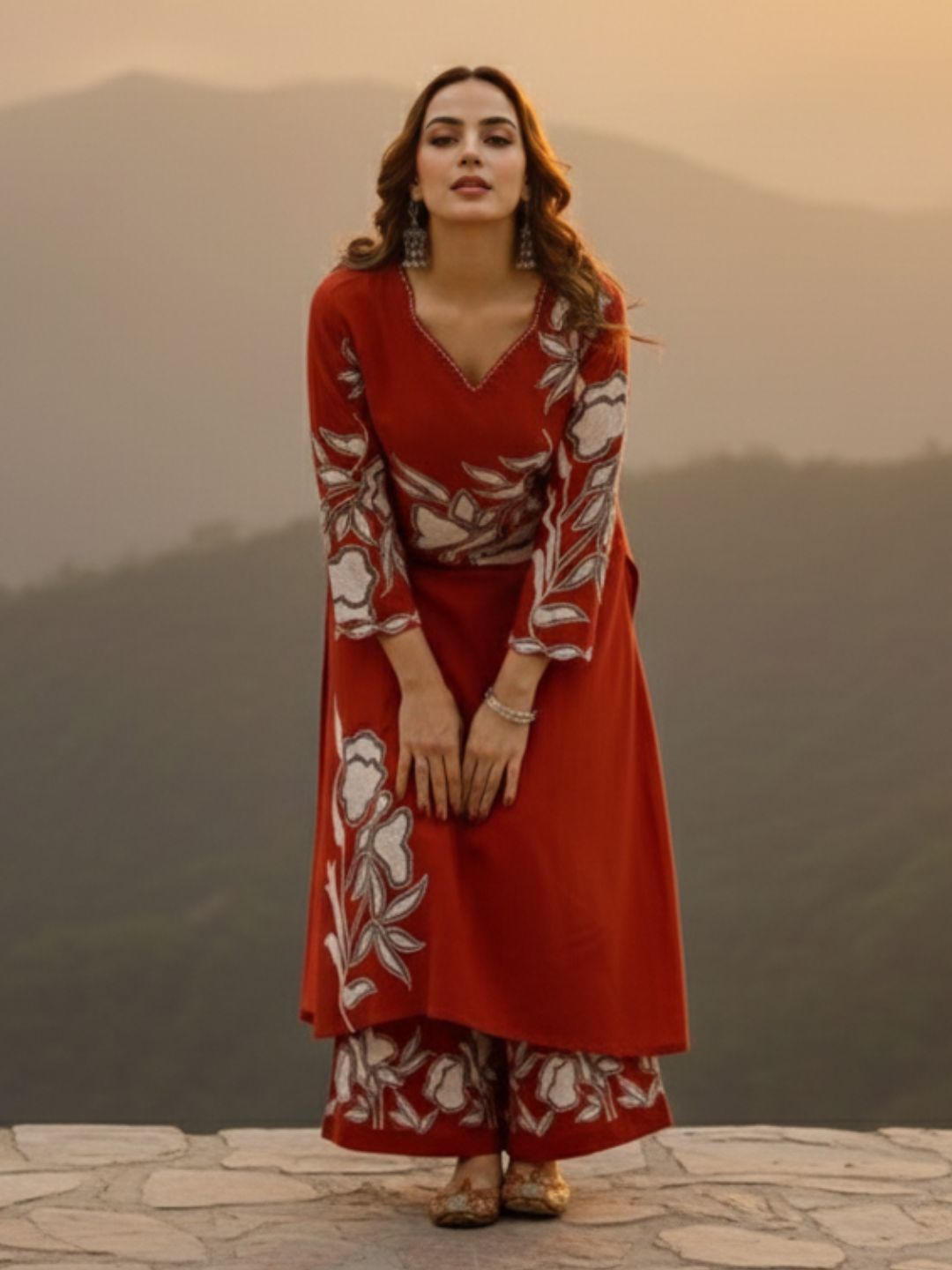 Bakul Rust Digital Print Kurta Pant Set