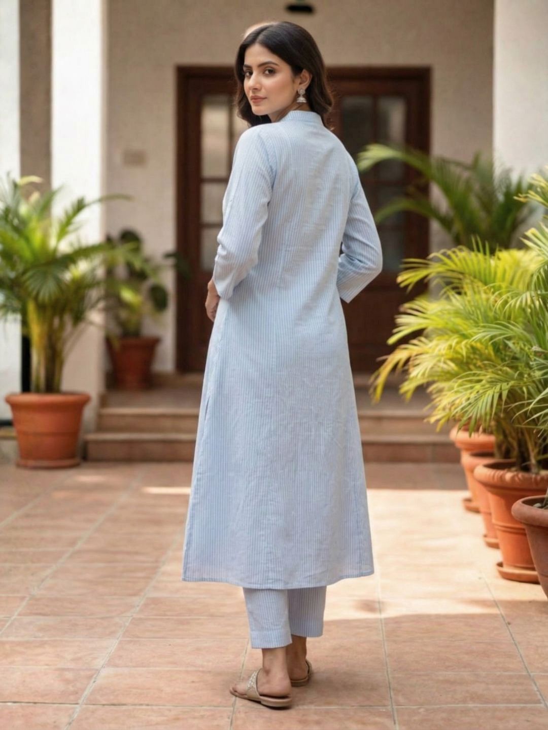 Perka softblue cotton kurta