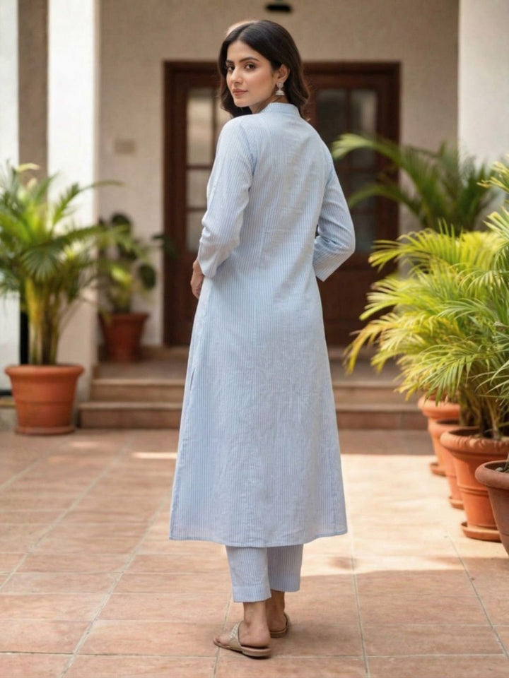 Perka softblue cotton kurta