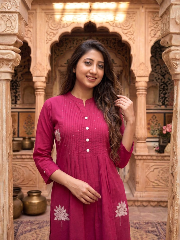 Nabha Rose Embroidered Kurta Pant Set