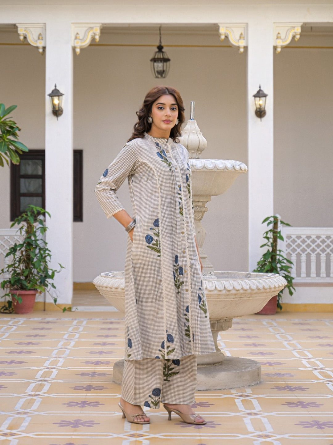 Mayri peony cotton kurta pant set
