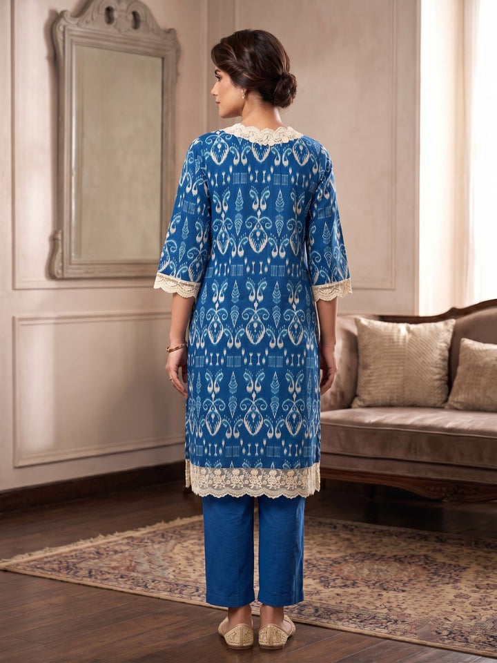 Tashvika Indigo Cotton Kurta Pant set