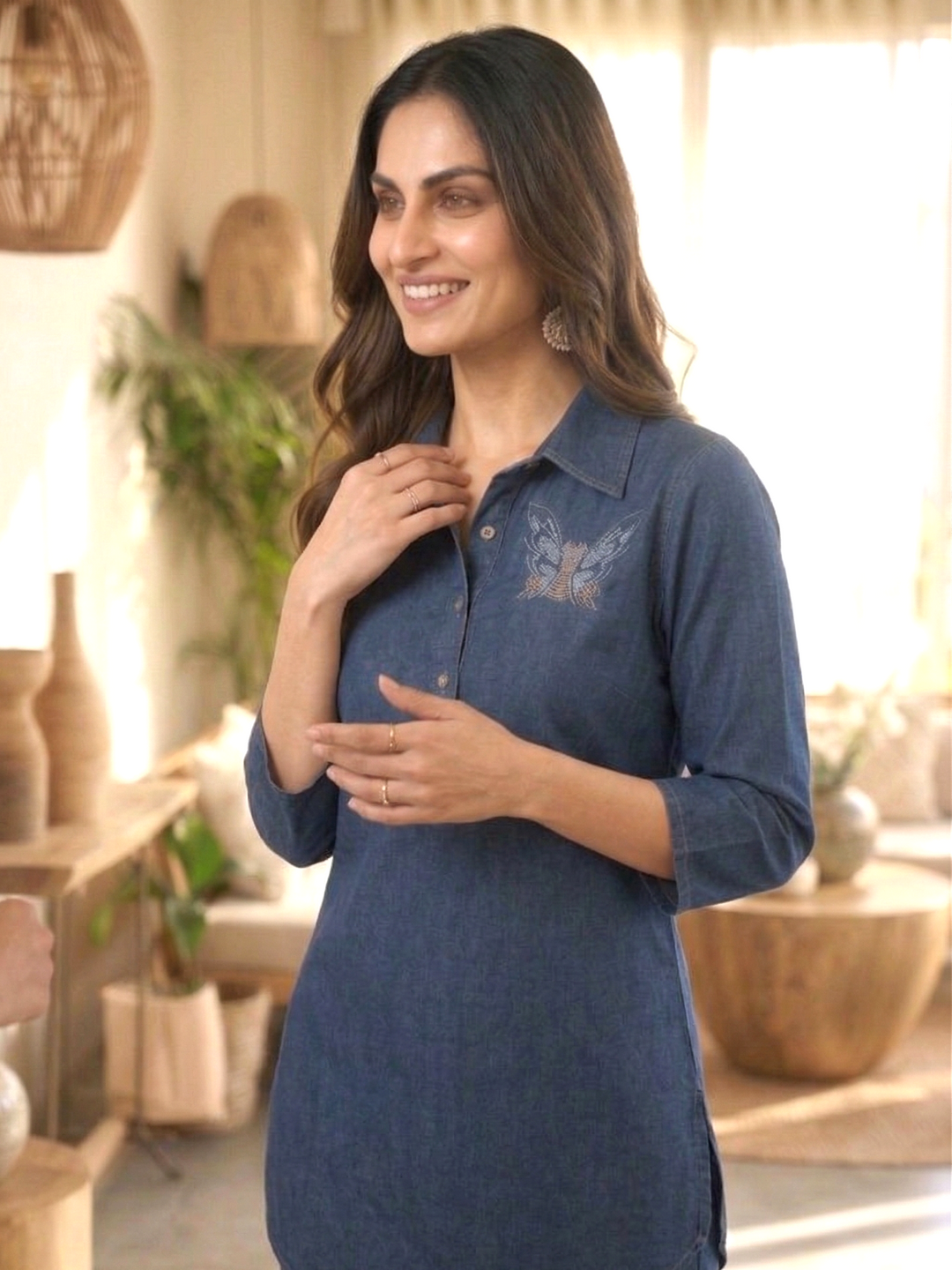 Prisha usafa denim co-ord set