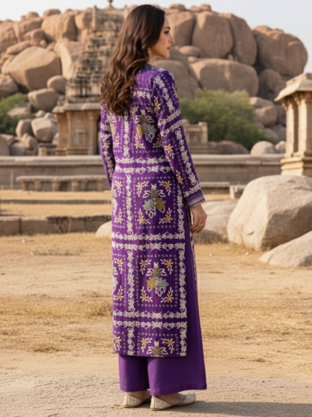 Kabool orchid printed Kurta pant set