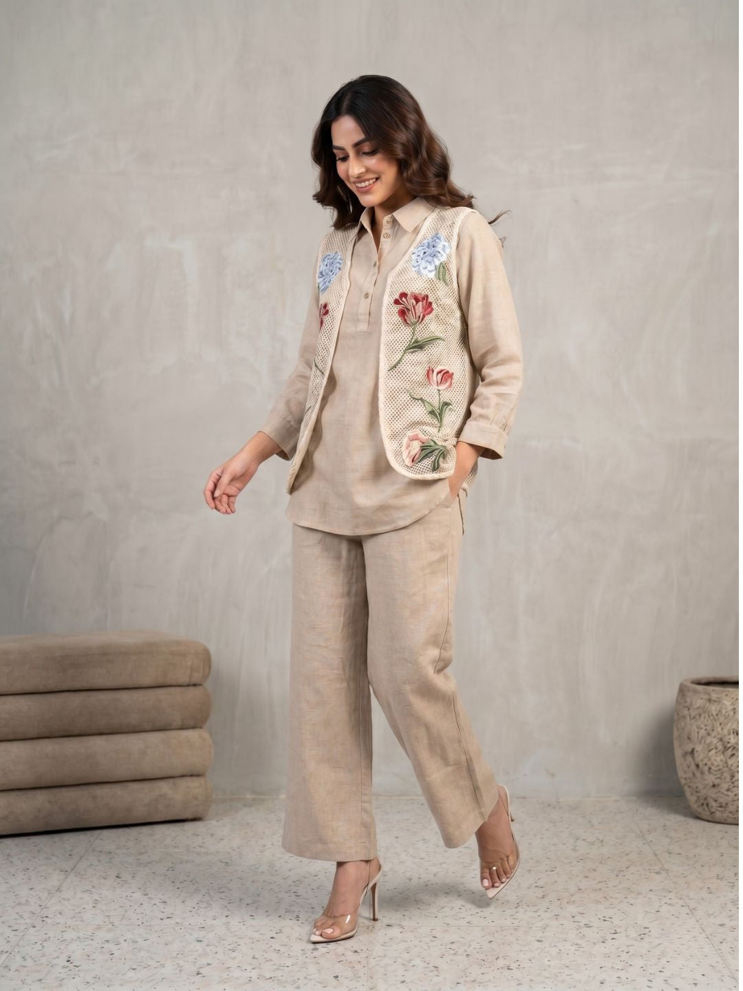 Sushi tuscan embrodiery jacket co-ord set