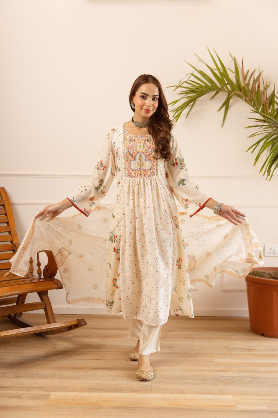 Karen alabaster cotton suit set