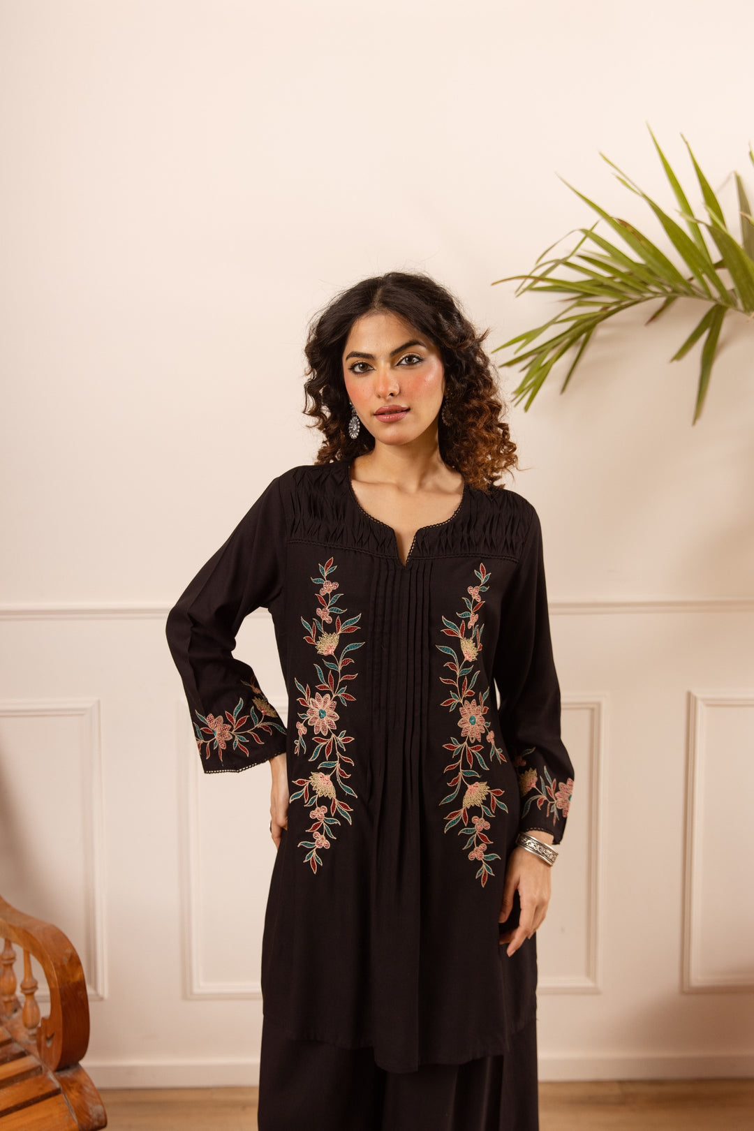 Karen Sable embroidery cotton co-ord set