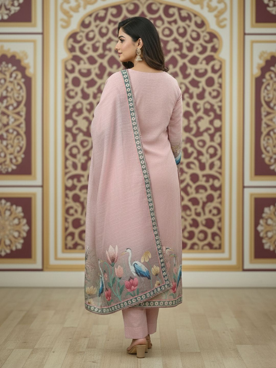 Reet Mauve Printed Work Suit Set