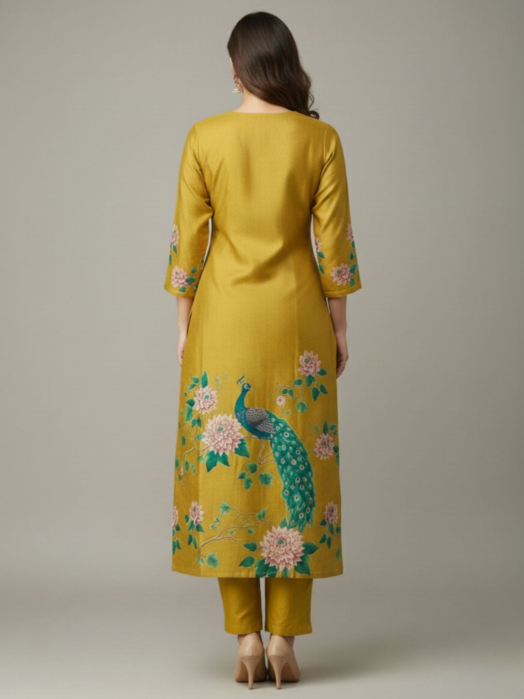 Reet Gold Printed Work Suit Set