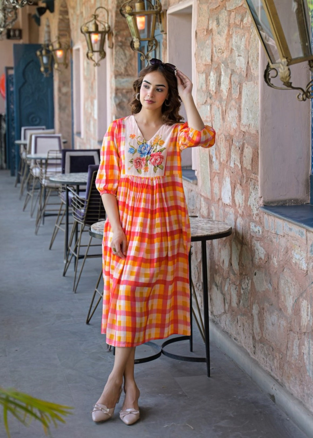 Tatva vivid cotton midi dress
